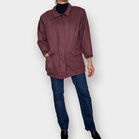 90s Towne London Fog Mauve Chore‎ Coat - Picture 5 of 8